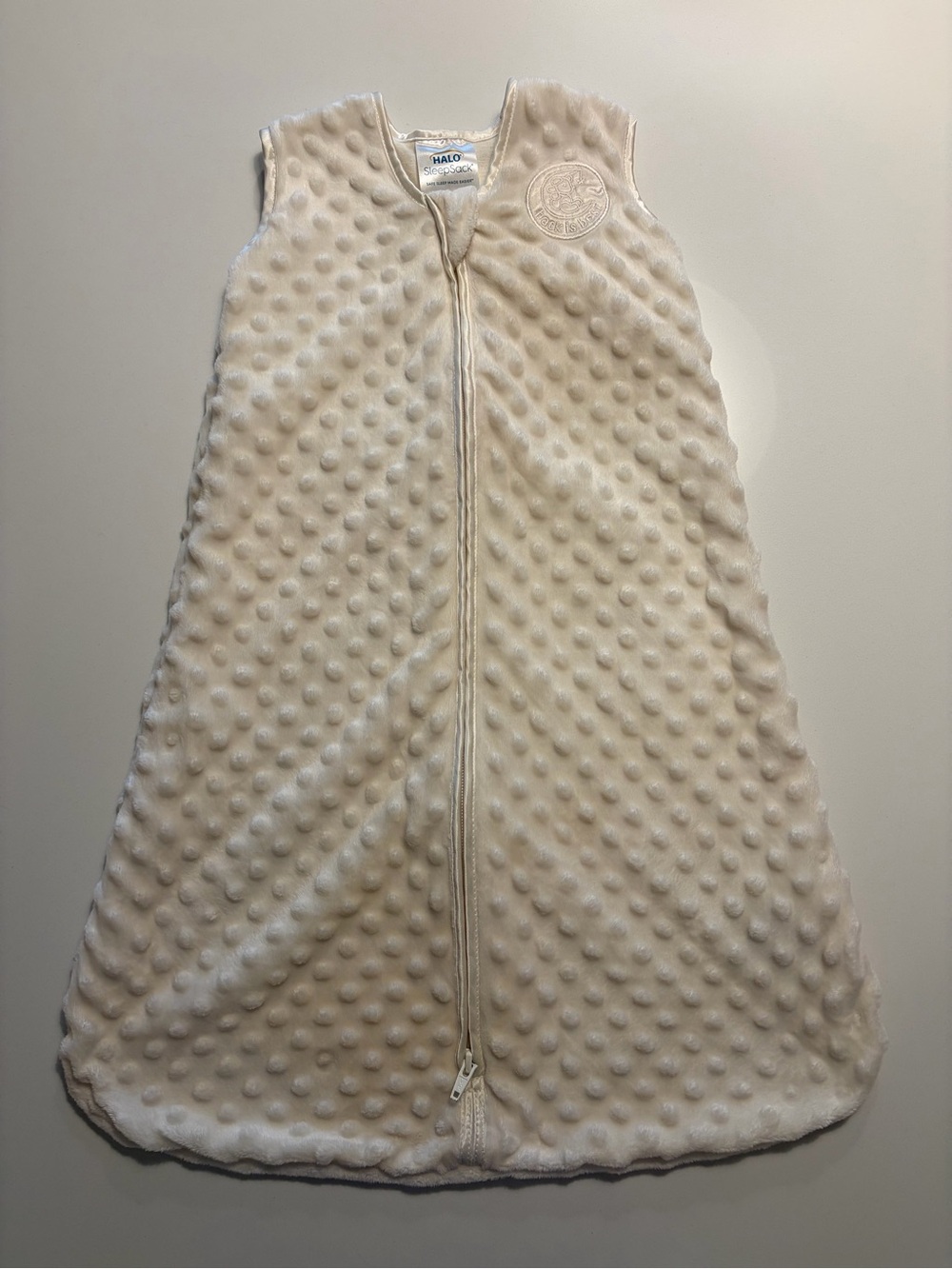 HALO Minky White Sleepsack (0-6M) - $13